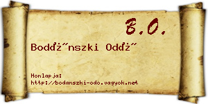 Bodánszki Odó névjegykártya